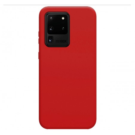Funda Silicona Líquida Ultra Suave para Samsung Galaxy S20 Ultra color Roja