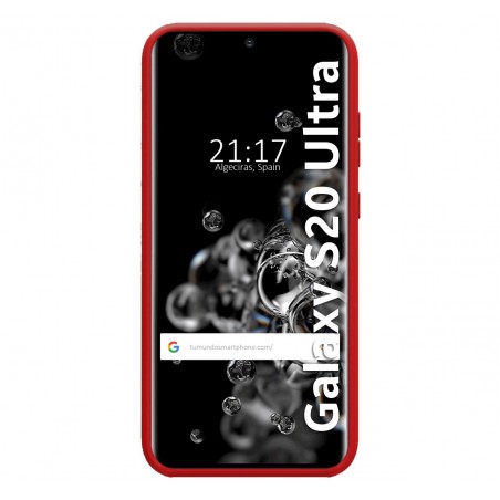 Funda Silicona Líquida Ultra Suave para Samsung Galaxy S20 Ultra color Roja