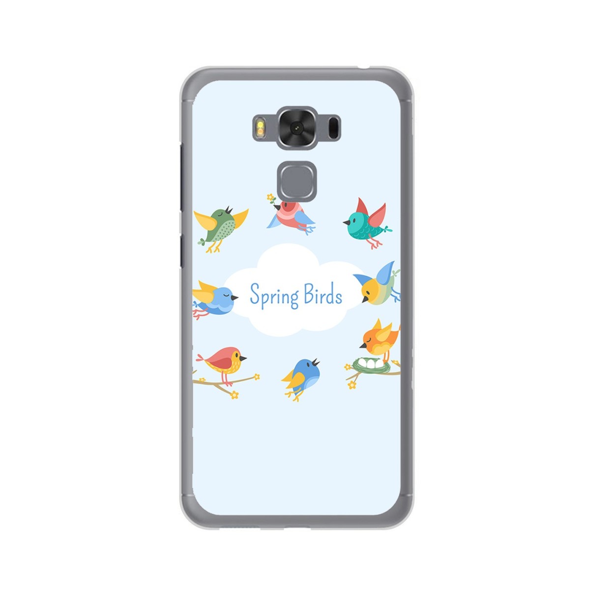 Funda Gel Tpu para Asus Zenfone 3 Max 5.5" Zc553Kl Diseño Spring Birds Dibujos