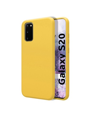 Funda Silicona Líquida Ultra Suave para Samsung Galaxy S20 color Amarilla
