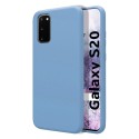 Funda Silicona Líquida Ultra Suave para Samsung Galaxy S20 color Azul Celeste