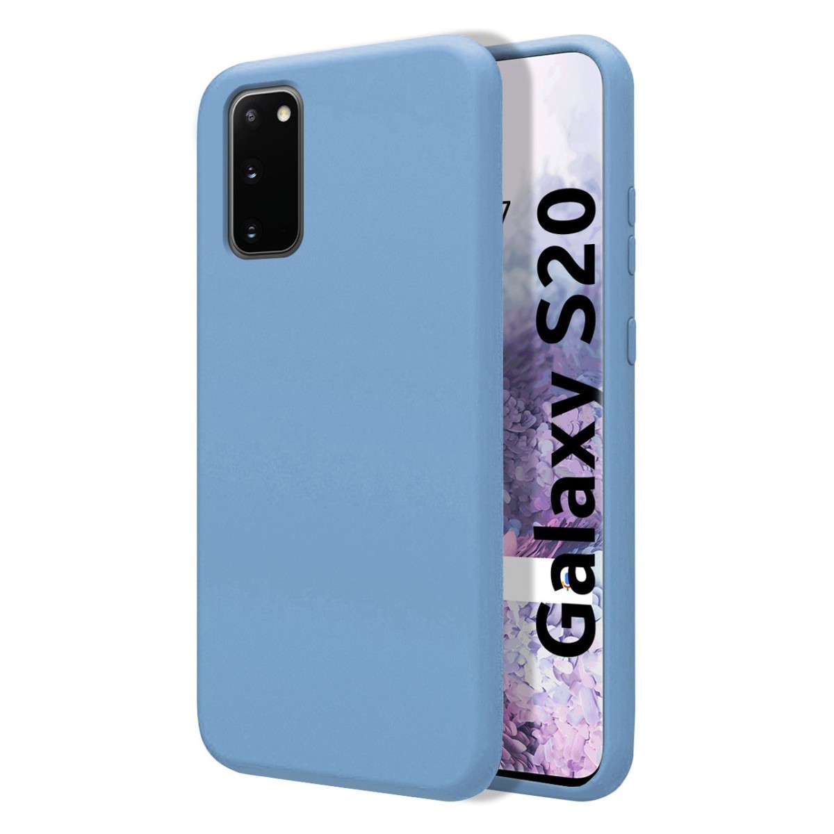 Funda Silicona Líquida Ultra Suave para Samsung Galaxy S20 color Azul Celeste