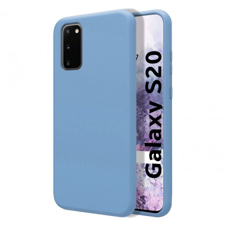 Funda Silicona Líquida Ultra Suave para Samsung Galaxy S20 color Azul Celeste