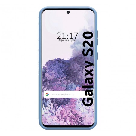 Funda Silicona Líquida Ultra Suave para Samsung Galaxy S20 color Azul Celeste