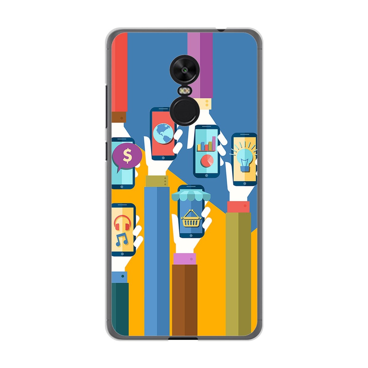 Funda Gel Tpu para Xiaomi Redmi Note 4X / Note 4 Version Global Diseño Apps Dibujos