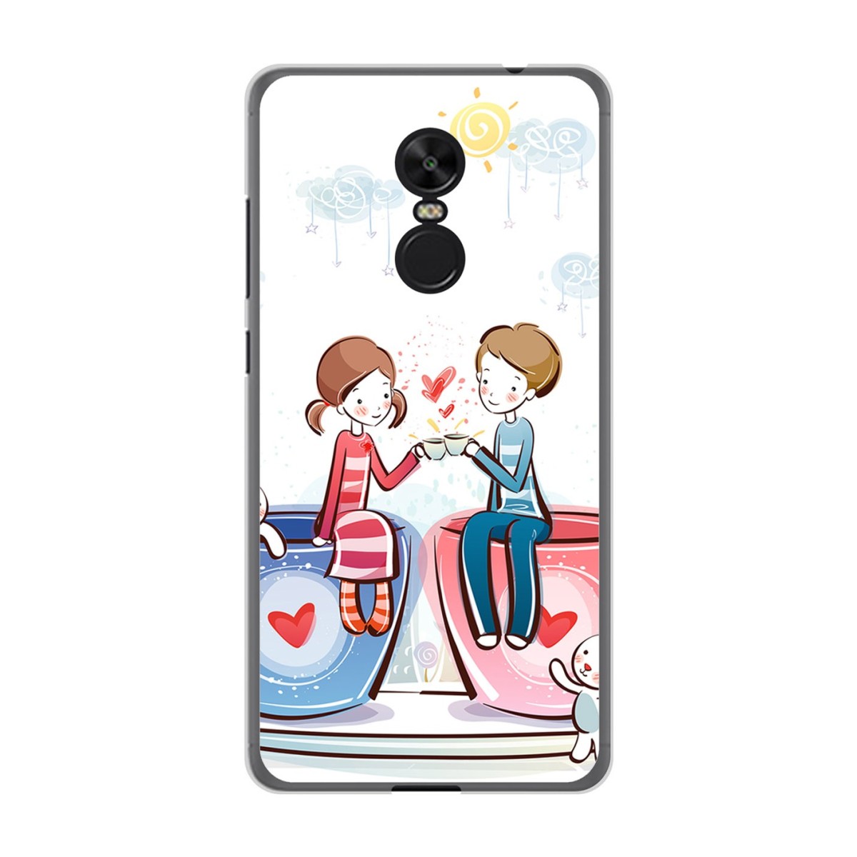 Funda Gel Tpu para Xiaomi Redmi Note 4X / Note 4 Version Global Diseño Cafe Dibujos