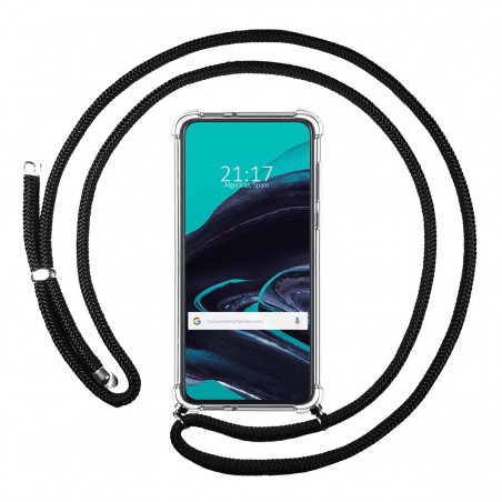 Funda Colgante Transparente para Oppo Reno 2Z con Cordon Negro