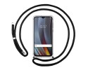 Funda Colgante Transparente para Realme 3 Pro con Cordon Negro