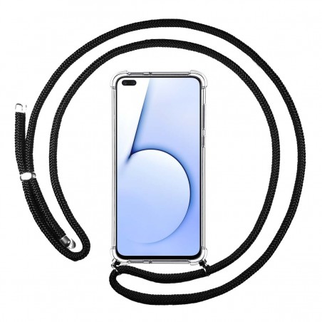 Funda Colgante Transparente para Realme X3 SuperZoom / X50 5G con Cordon Negro