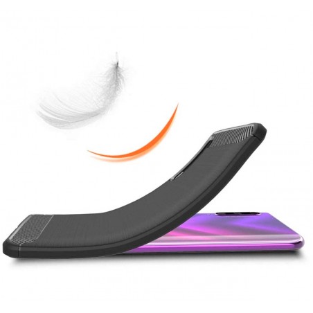 Funda Gel Tpu Tipo Carbon Negra para Huawei P Smart Pro