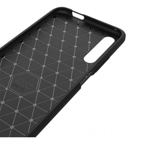 Funda Gel Tpu Tipo Carbon Negra para Huawei P Smart Pro