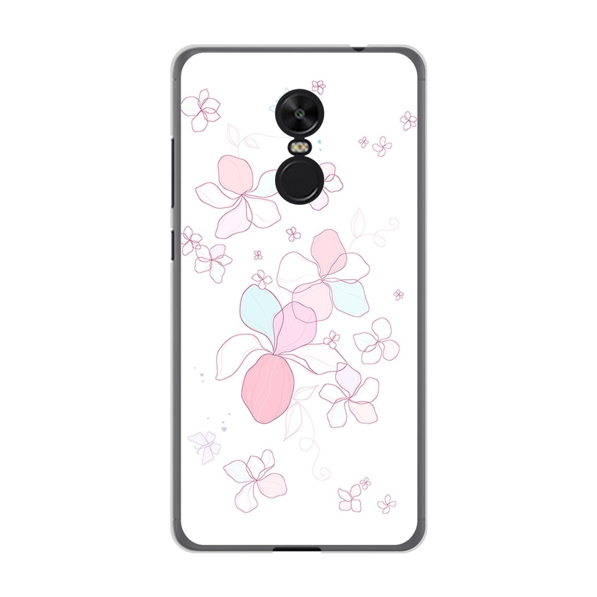 Funda Gel Tpu para Xiaomi Redmi Note 4X / Note 4 Version Global Diseño Flores Minimal Dibujos