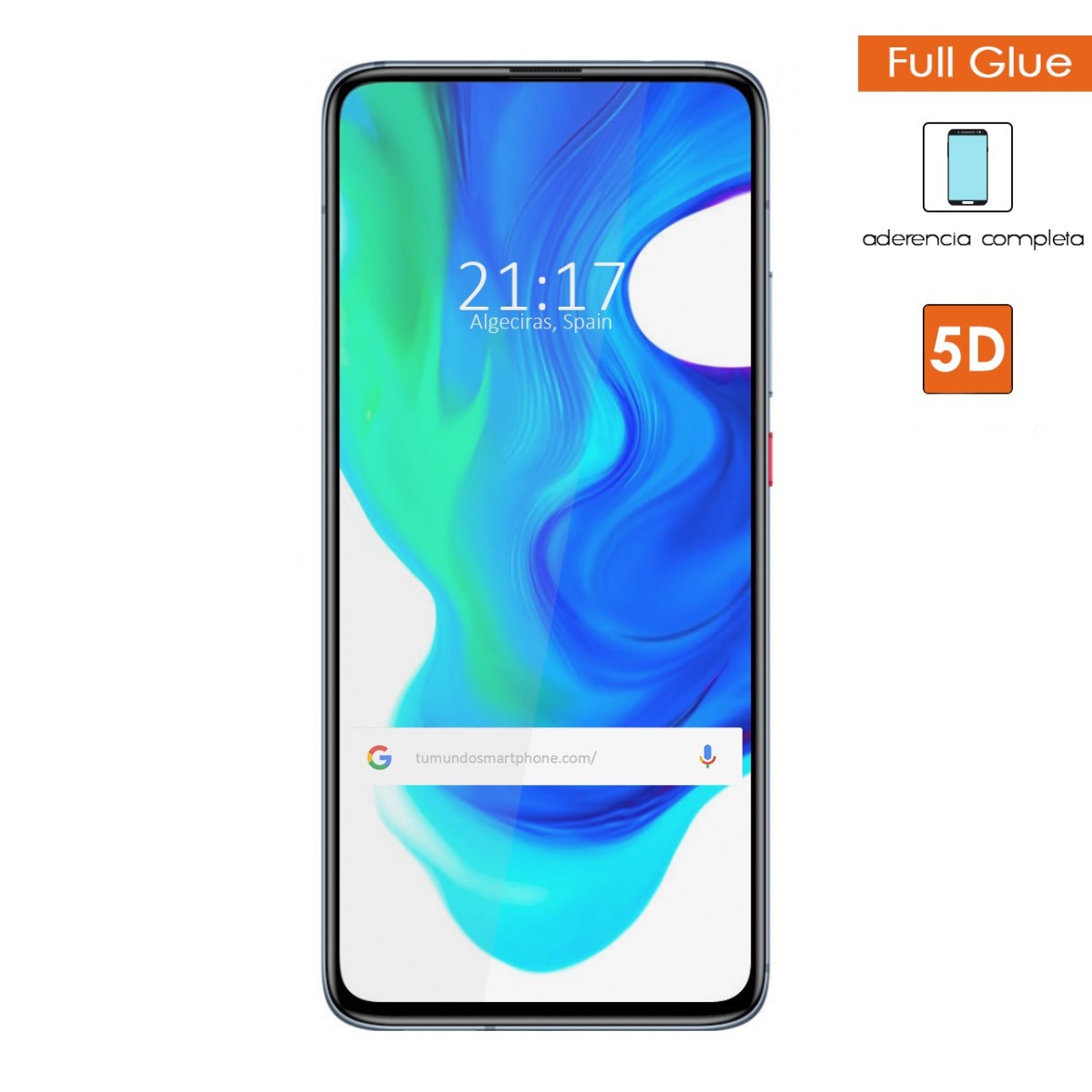 Protector Cristal Templado Completo 5D Full Glue Negro para Xiaomi POCO F2 Pro