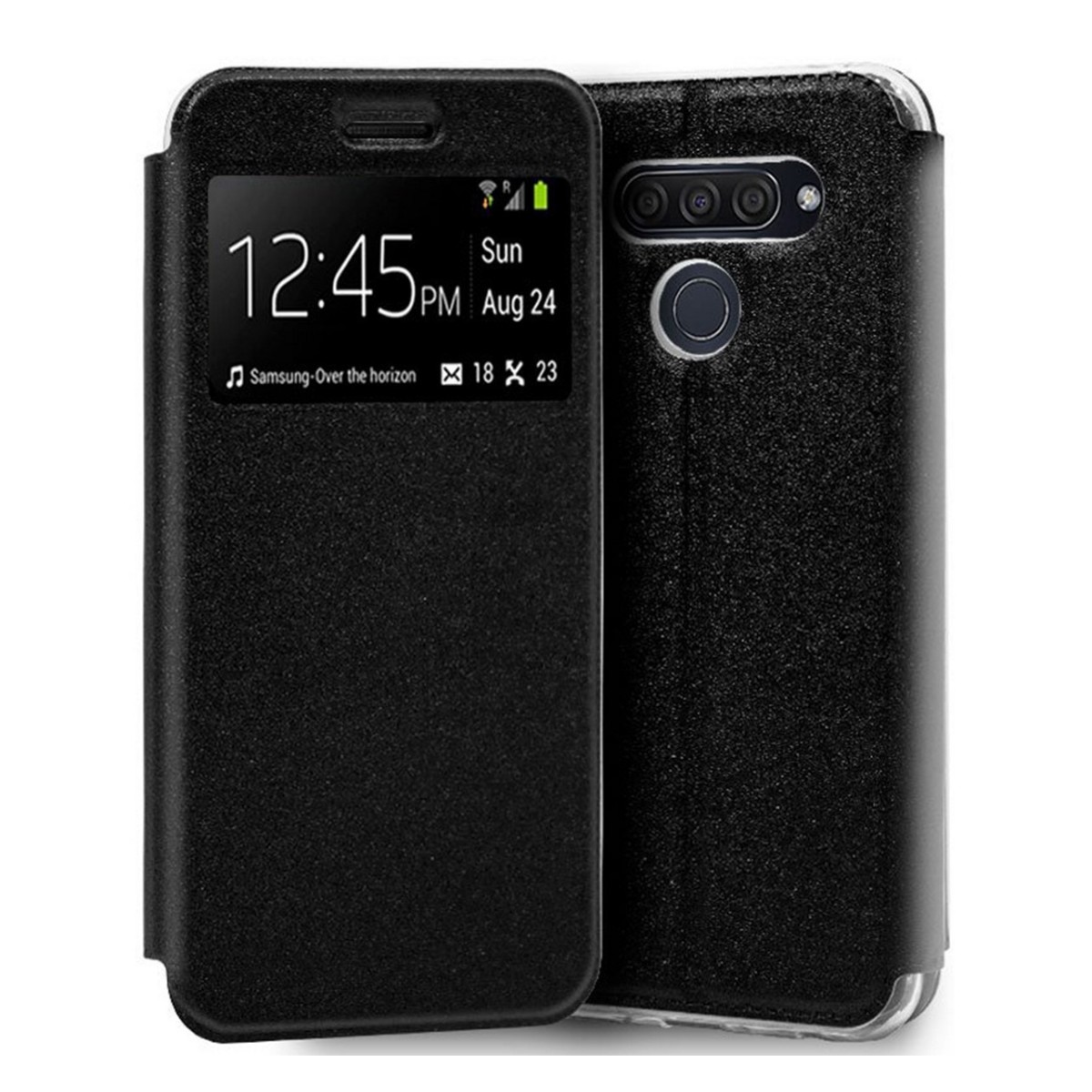 Funda Libro Soporte con Ventana para Lg K50S Negra