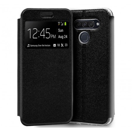Funda Libro Soporte con Ventana para Lg K50S Negra