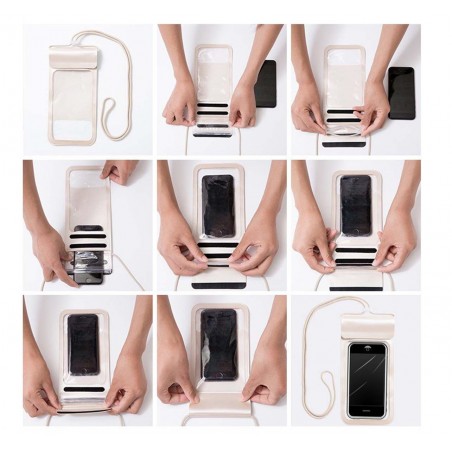 Funda Acuatica Impermeable Universal para Telefono color Rosa