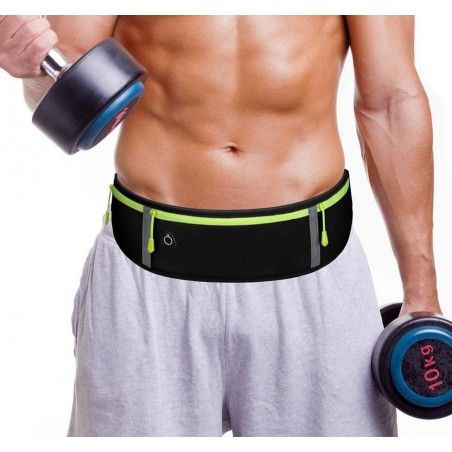 Cinturon Riñonera Reflectante para Correr Color Negro