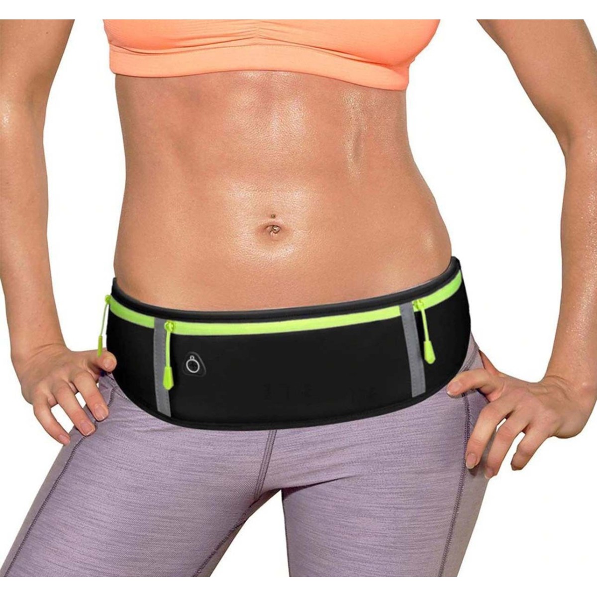 Cinturon Riñonera Reflectante para Correr Color Rosa