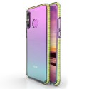 Funda Silicona Gel Tpu transparente con Marco Amarillo para Huawei P30 Lite