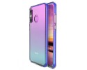Funda Silicona Gel Tpu transparente con Marco Azul para Huawei P30 Lite