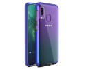 Funda Silicona Gel Tpu transparente con Marco Azul para Samsung Galaxy A20e
