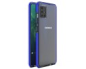 Funda Silicona Gel Tpu transparente con Marco Azul para Samsung Galaxy A51