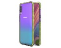 Funda Silicona Gel Tpu transparente con Marco Amarillo para Samsung Galaxy A70
