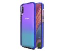 Funda Silicona Gel Tpu transparente con Marco Azul para Samsung Galaxy A70