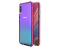 Funda Silicona Gel Tpu transparente con Marco Rosa para Samsung Galaxy A70