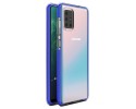 Funda Silicona Gel Tpu transparente con Marco Azul para Samsung Galaxy A71