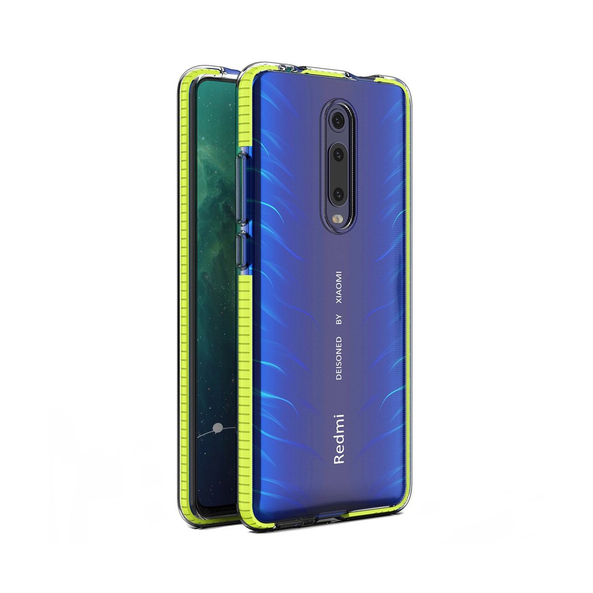 Funda Silicona Gel Tpu transparente con Marco Amarillo para Xiaomi Mi 9T / Mi 9T Pro