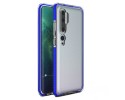 Funda Silicona Gel Tpu transparente con Marco Azul para Xiaomi Mi Note 10