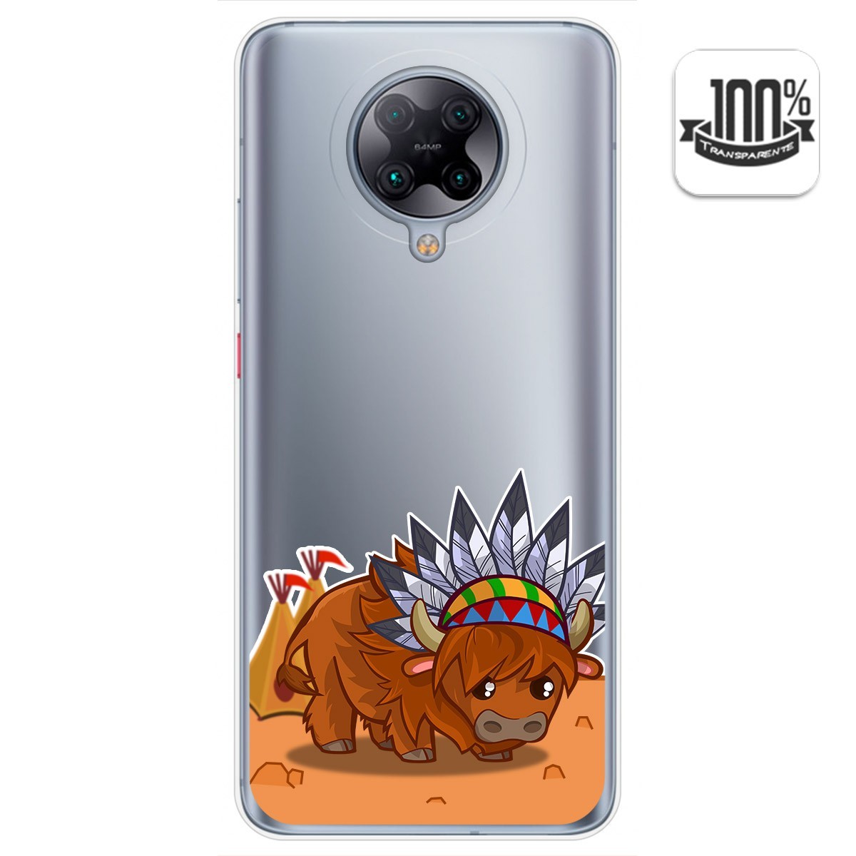 Funda Gel Transparente para Xiaomi POCO F2 Pro diseño Bufalo Dibujos