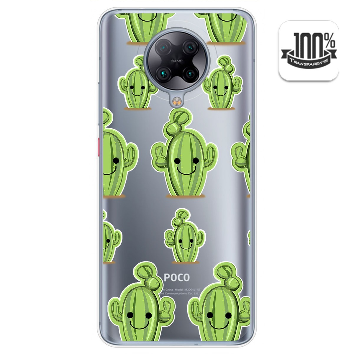 Funda Gel Transparente para Xiaomi POCO F2 Pro diseño Cactus Dibujos