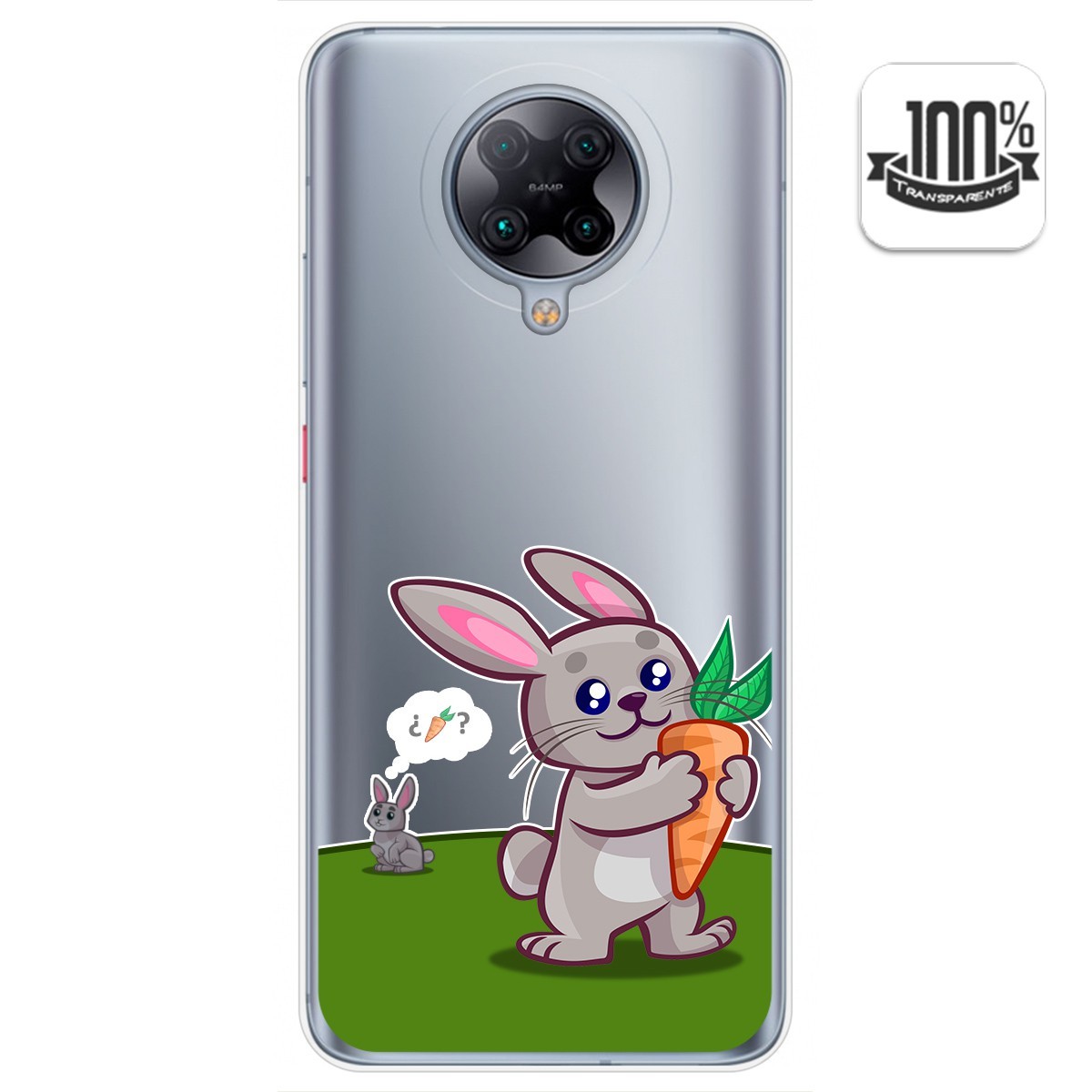 Funda Gel Transparente para Xiaomi POCO F2 Pro diseño Conejo Dibujos