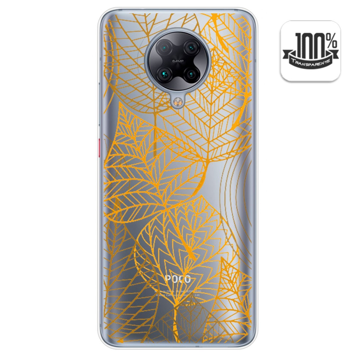 Funda Gel Transparente para Xiaomi POCO F2 Pro diseño Hojas Dibujos