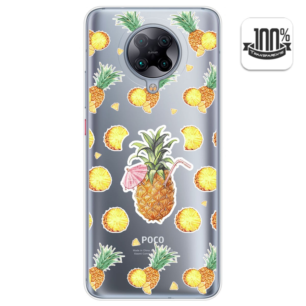 Funda Gel Transparente para Xiaomi POCO F2 Pro diseño Piña Dibujos