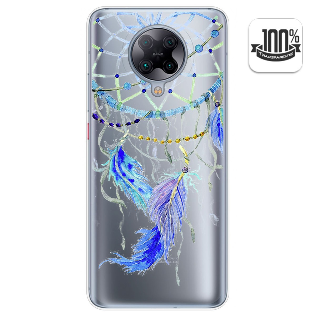 Funda Gel Transparente para Xiaomi POCO F2 Pro diseño Plumas Dibujos