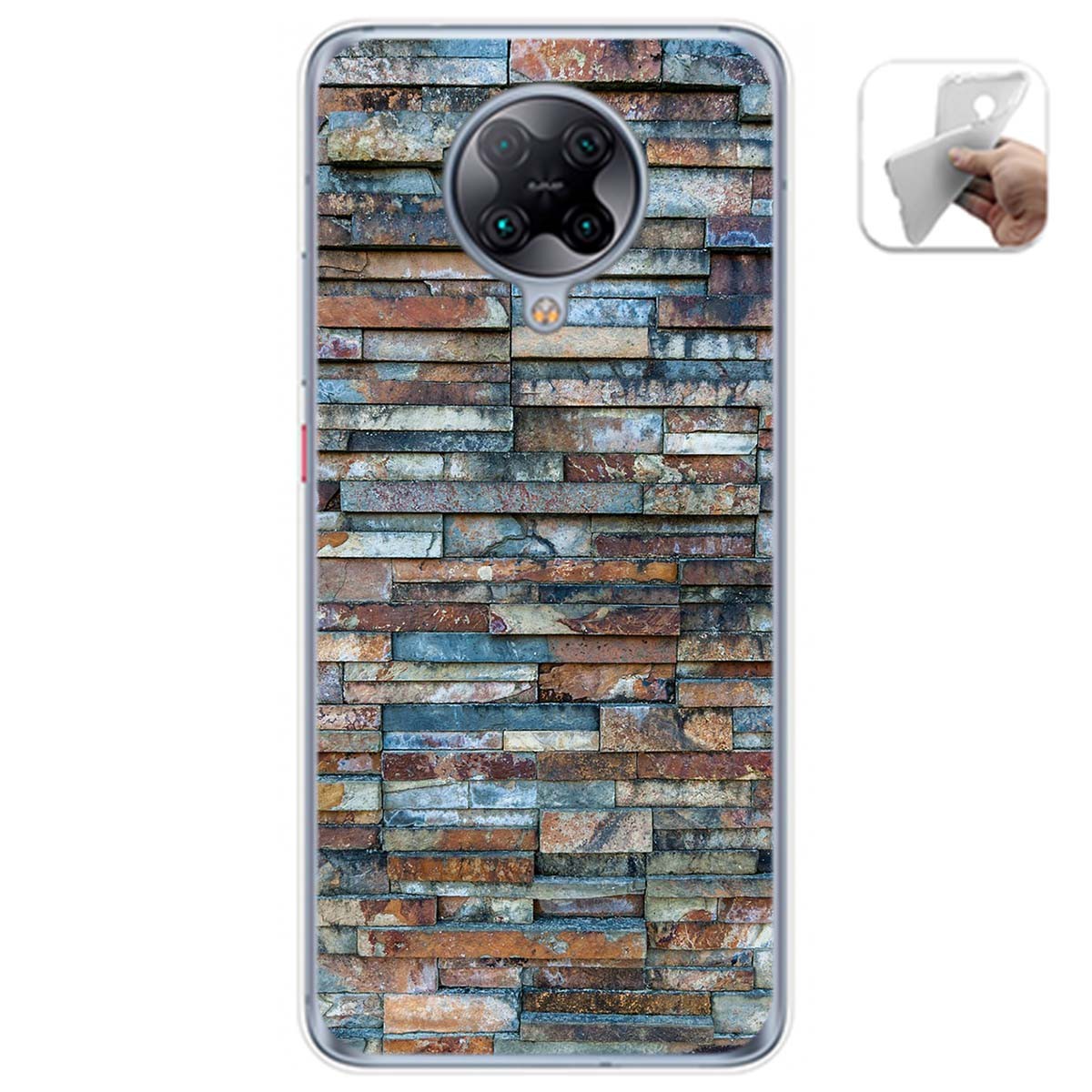 Funda Gel Tpu para Xiaomi POCO F2 Pro diseño Ladrillo 05 Dibujos