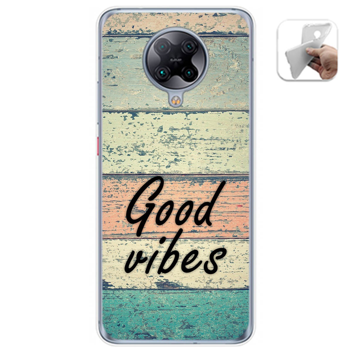 Funda Gel Tpu para Xiaomi POCO F2 Pro diseño Madera 01 Dibujos