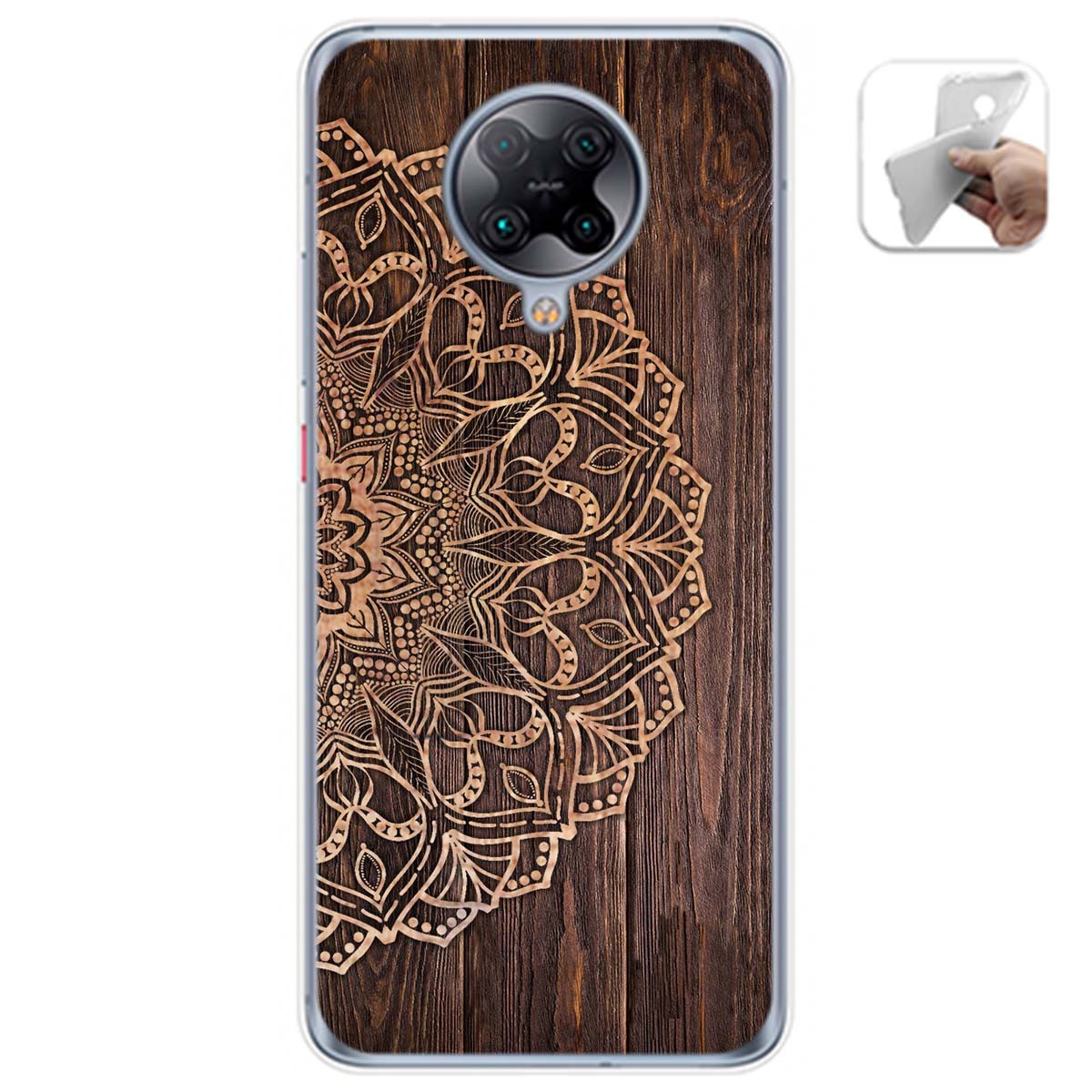 Funda Gel Tpu para Xiaomi POCO F2 Pro diseño Madera 06 Dibujos