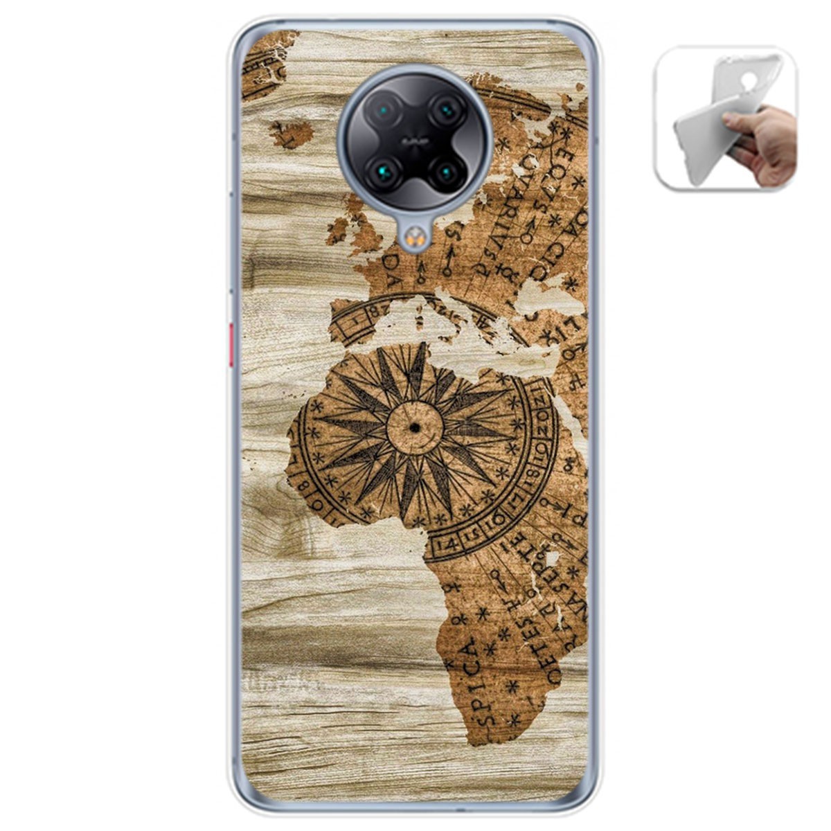 Funda Gel Tpu para Xiaomi POCO F2 Pro diseño Madera 07 Dibujos