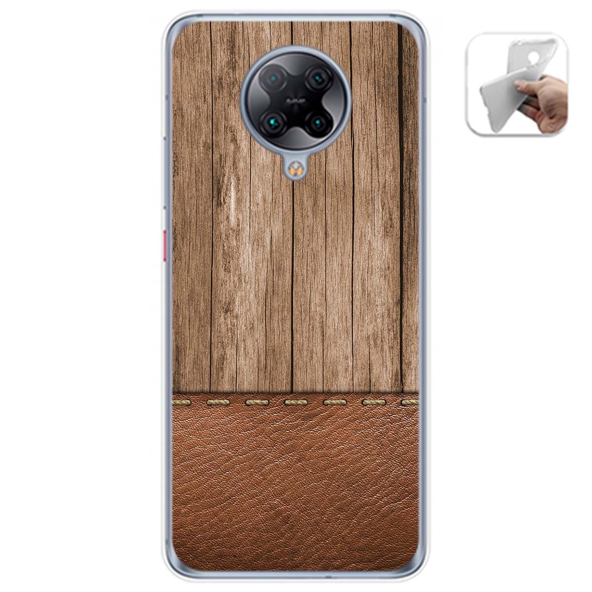 Funda Gel Tpu para Xiaomi POCO F2 Pro diseño Madera 09 Dibujos