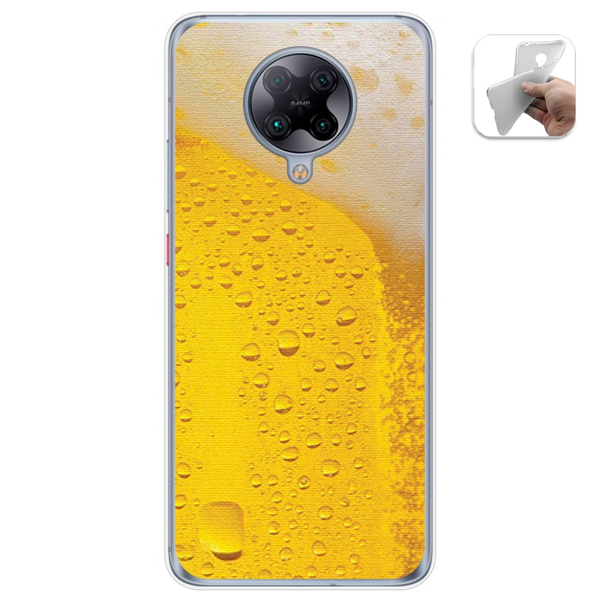 Funda Gel Tpu para Xiaomi POCO F2 Pro diseño Cerveza Dibujos