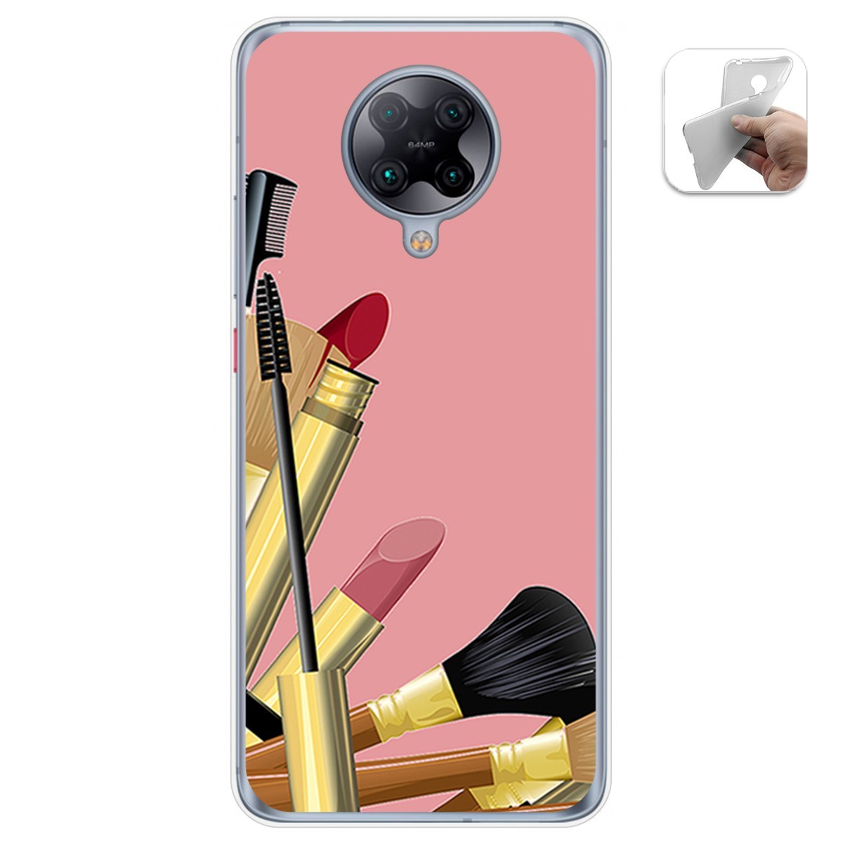 Funda Gel Tpu para Xiaomi POCO F2 Pro diseño Brochas Dibujos