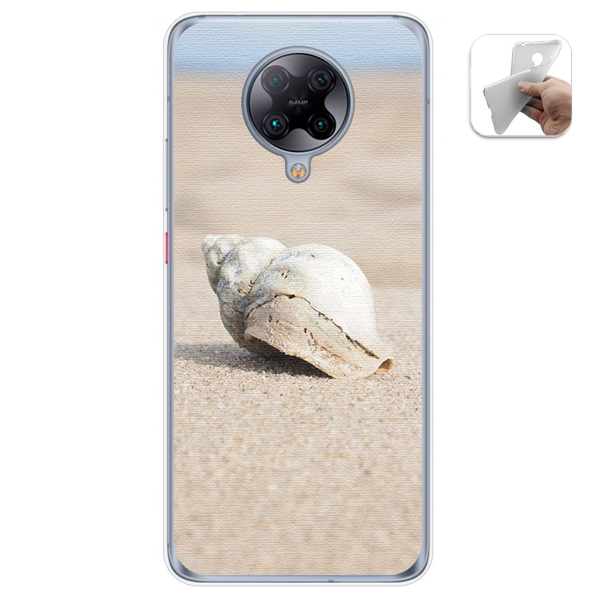 Funda Gel Tpu para Xiaomi POCO F2 Pro diseño Concha Dibujos