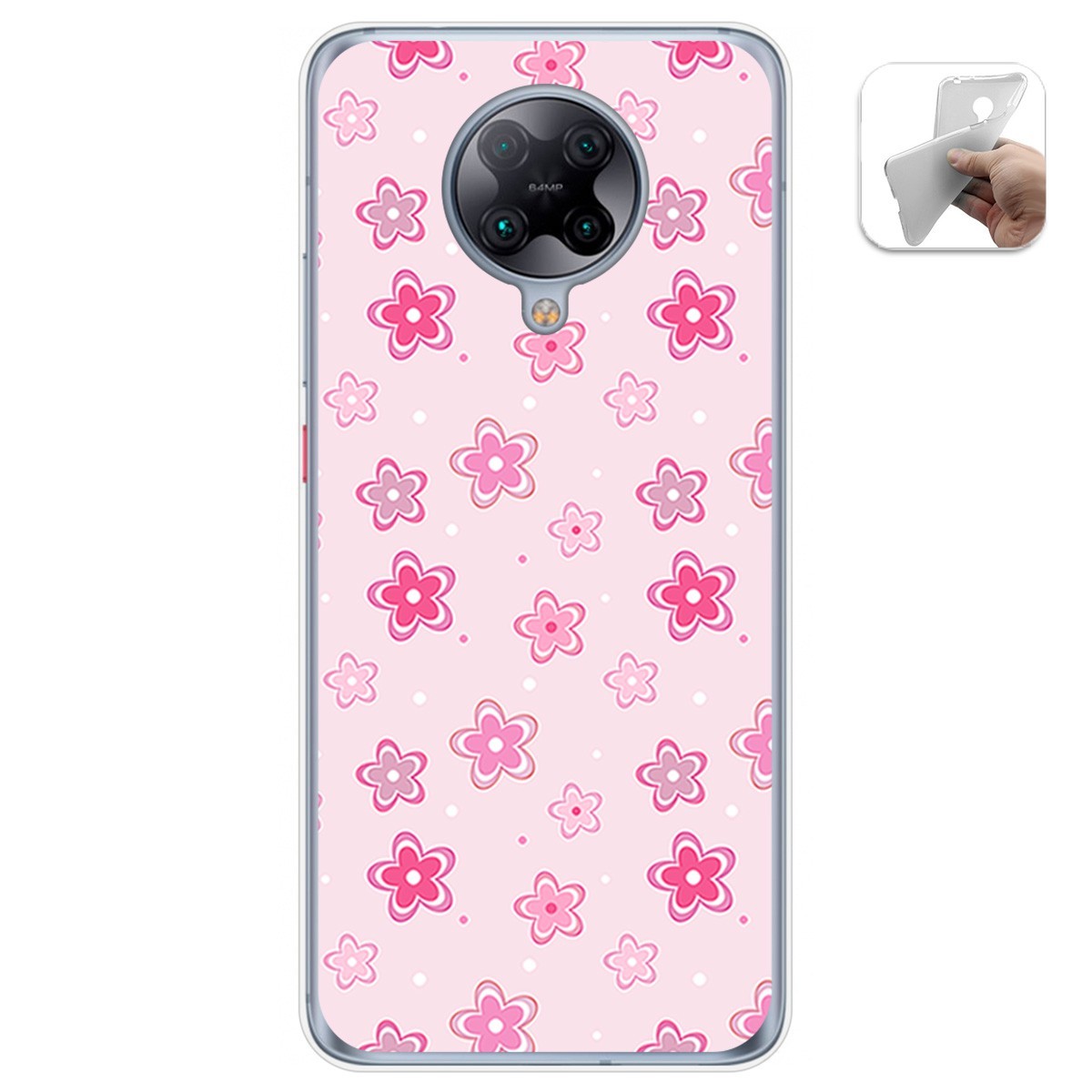 Funda Gel Tpu para Xiaomi POCO F2 Pro diseño Flores Dibujos