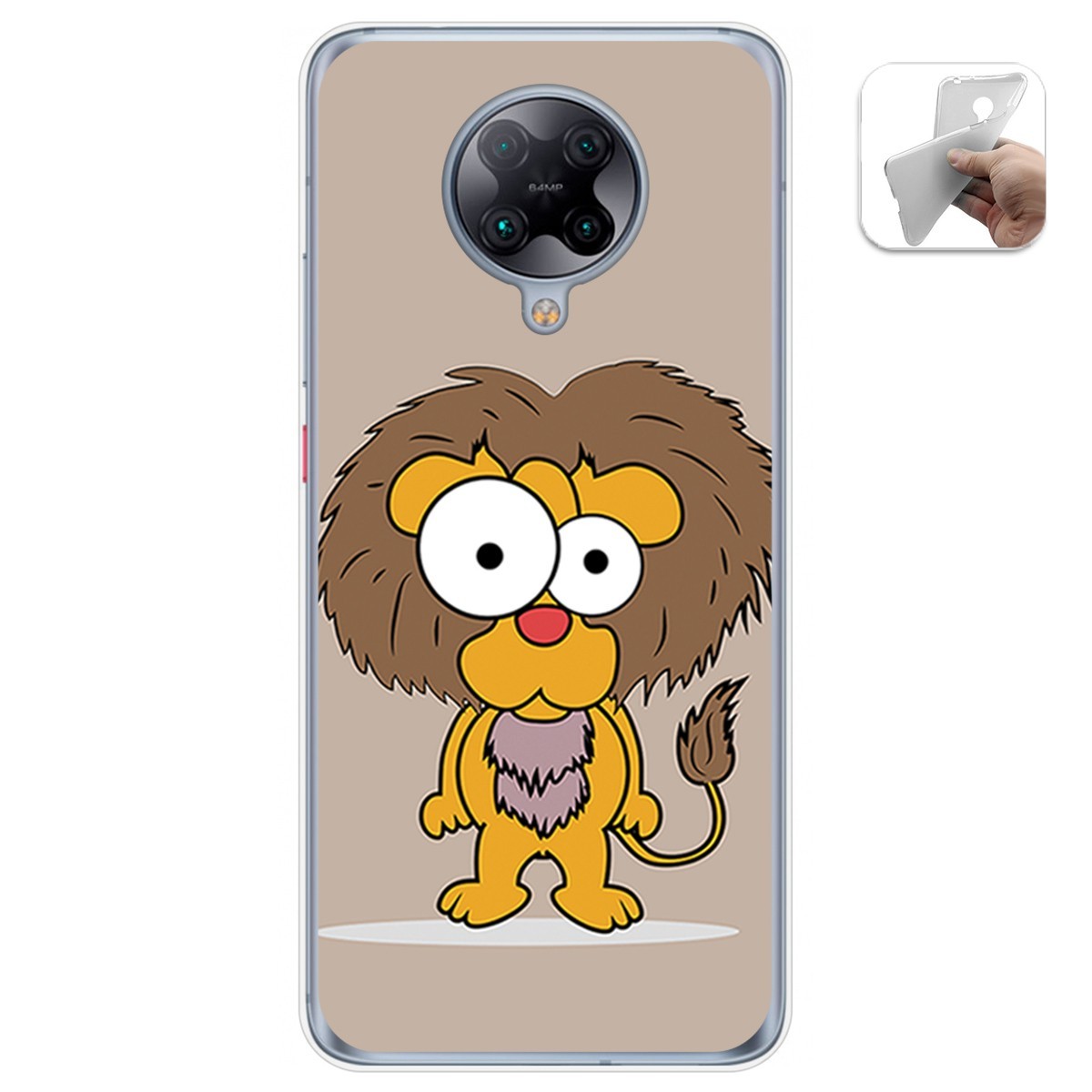 Funda Gel Tpu para Xiaomi POCO F2 Pro diseño Leon Dibujos