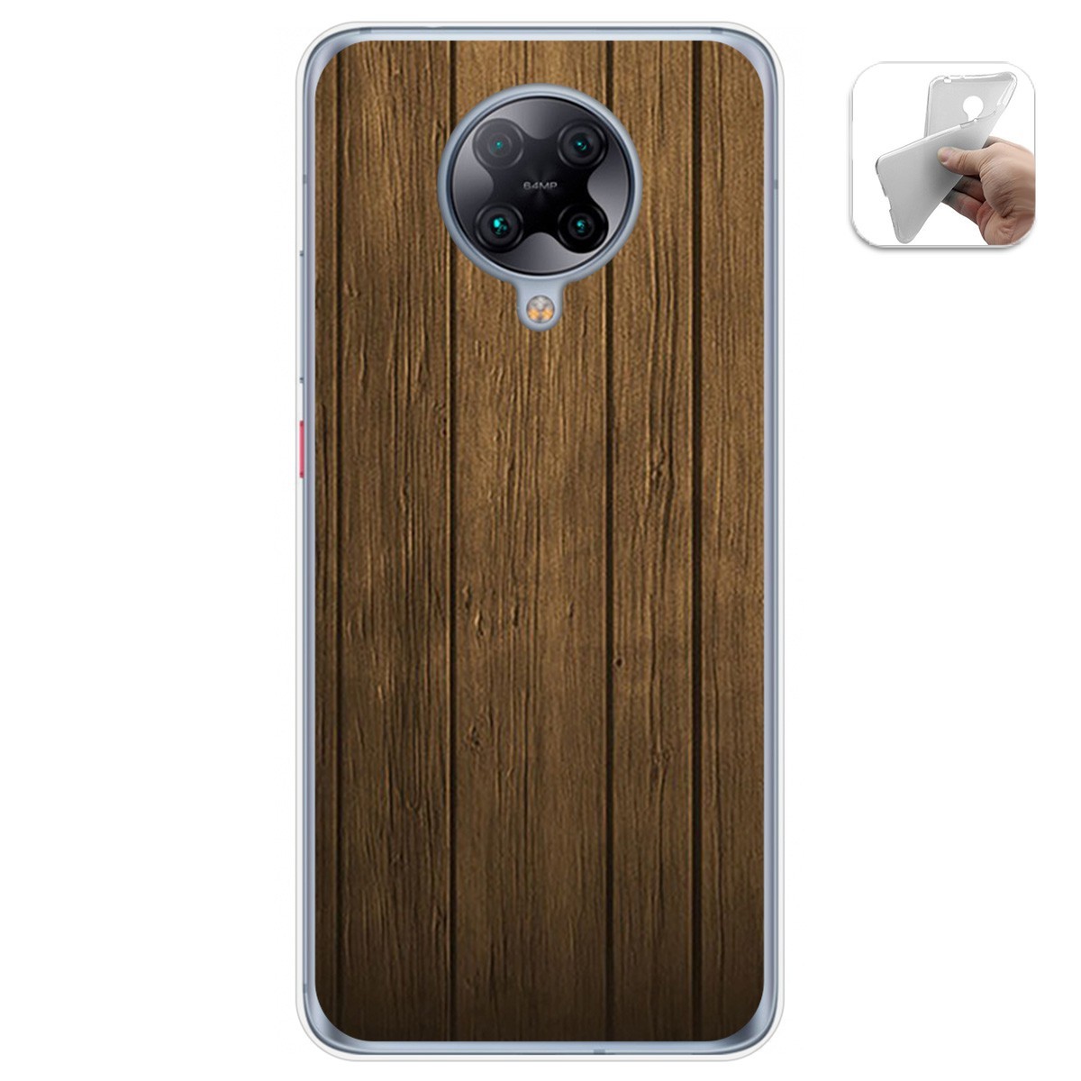 Funda Gel Tpu para Xiaomi POCO F2 Pro diseño Madera Dibujos
