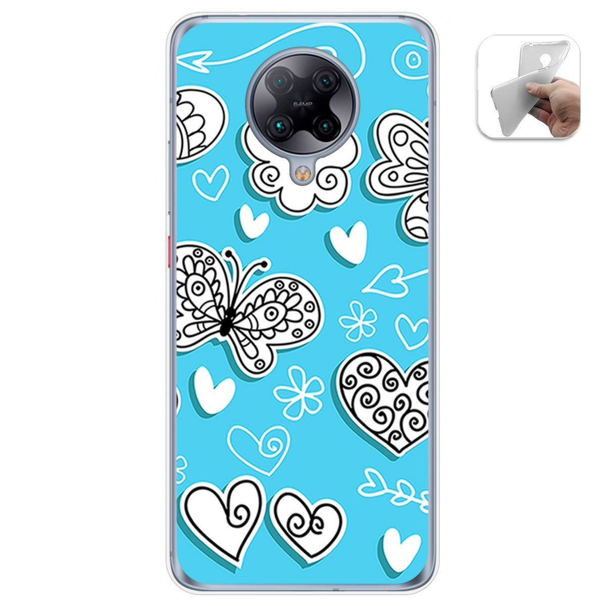 Funda Gel Tpu para Xiaomi POCO F2 Pro diseño Mariposas Dibujos
